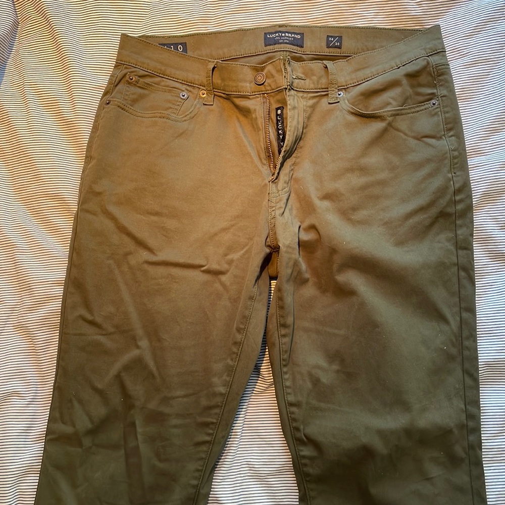 Lucky Brand Chinos - Hunter Green - Waist 34, Length 30